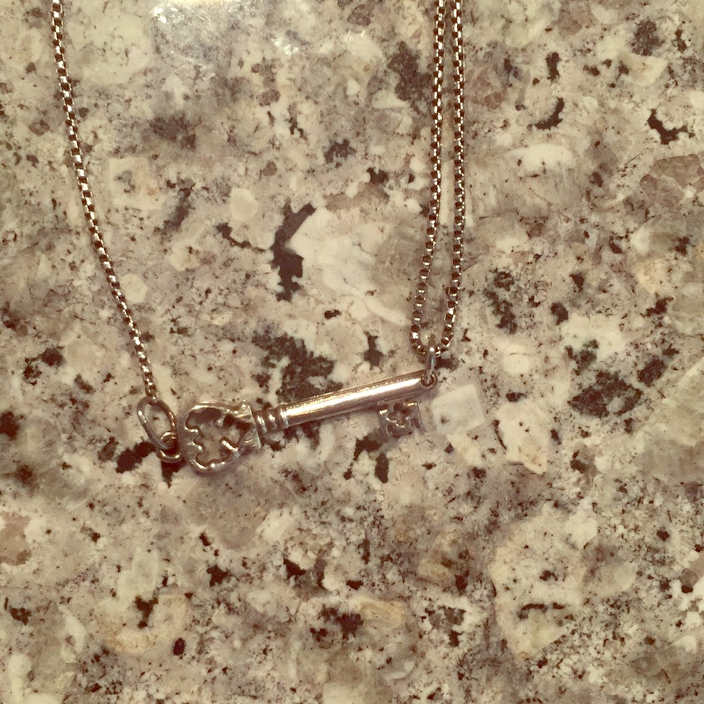 ALEX AND ANI Skeleton Key Pull Chain Necklace .925